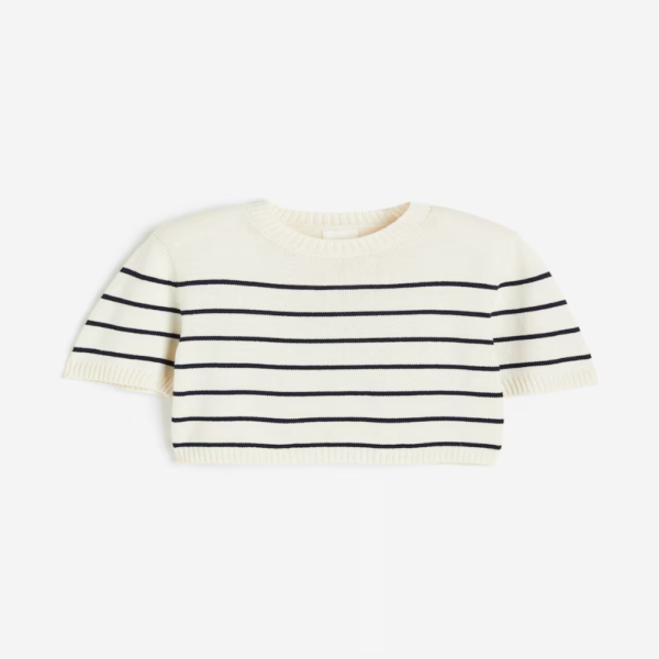 Knit Top with Shoulder Pads H&M