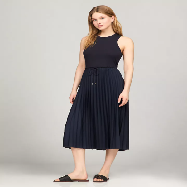 Tommy Hilfiger Sleeveless Pleated Midi Dress