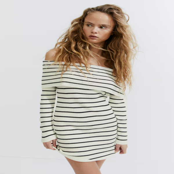 Rib-knit Off-the-shoulder Dress H&M - Imagen 9