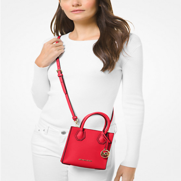 Michael Kors Mercer Extra-Small Pebbled Leather Crossbody Bag - Imagen 6