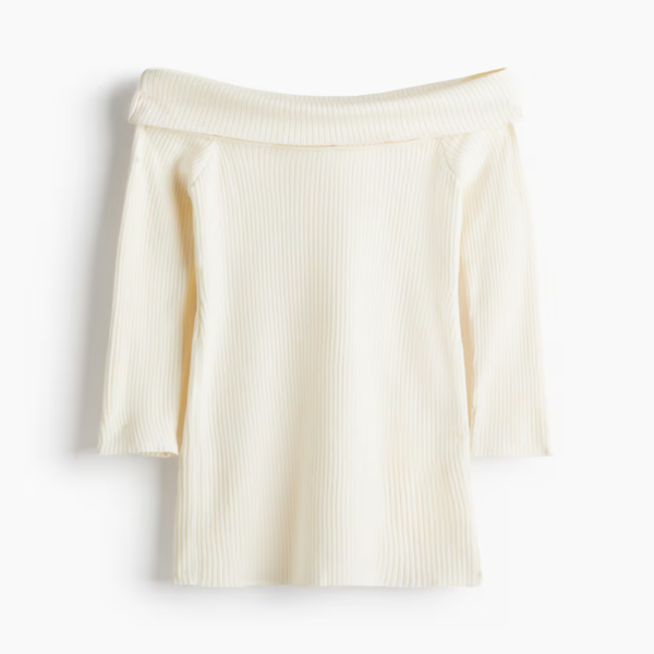 Rib-knit Off-the-shoulder Dress H&M