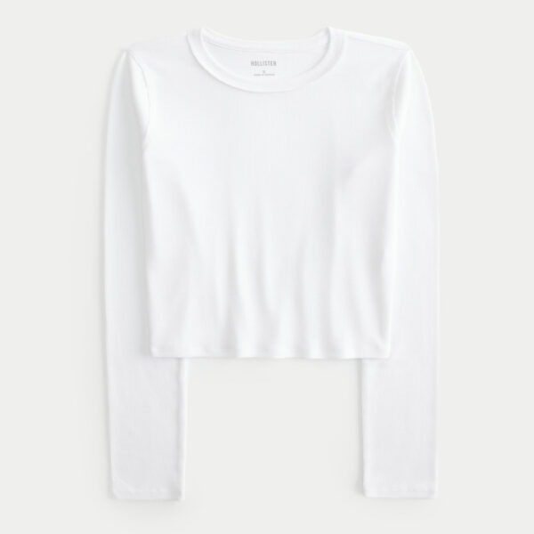 Hollister Ribbed Long-Sleeve Crew Top