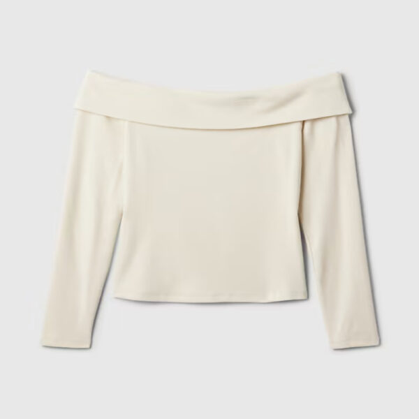 GAP Modern Rib Off-Shoulder Cropped Top