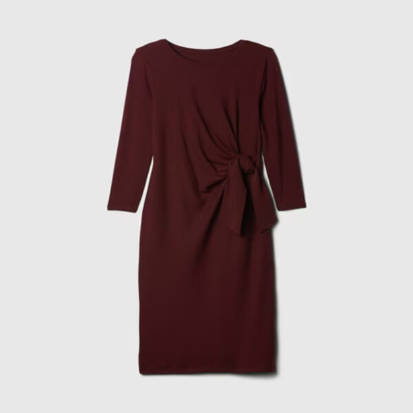 GAP Modern Rib Tie-Knot Midi Dress