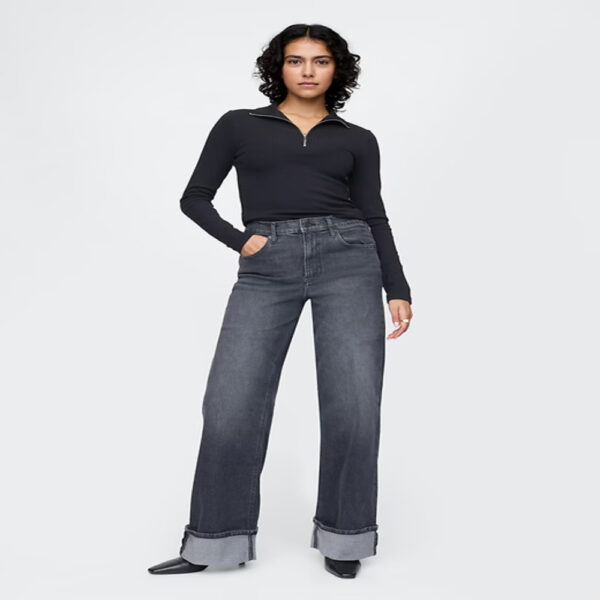 GAP High Rise Stride Cuffed Wide-Leg Jeans - Imagen 3