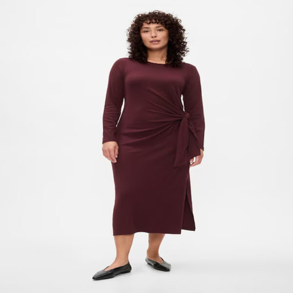 GAP Modern Rib Tie-Knot Midi Dress - Imagen 3