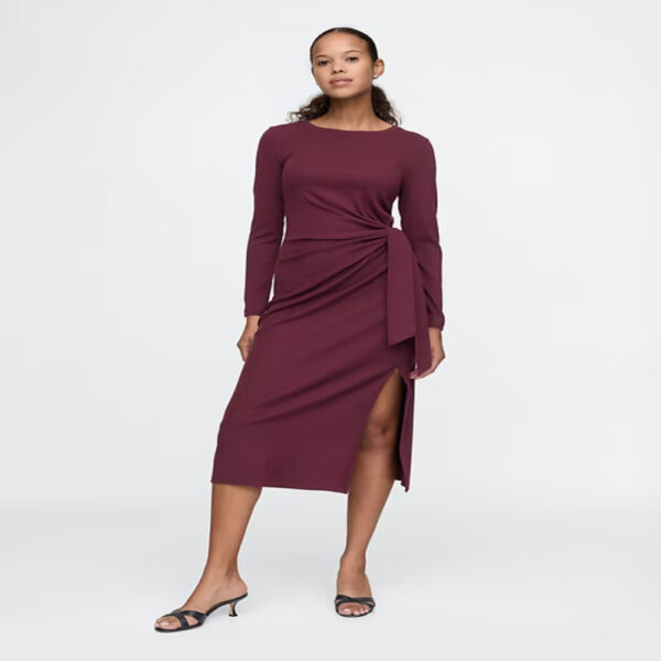 GAP Modern Rib Tie-Knot Midi Dress - Imagen 5