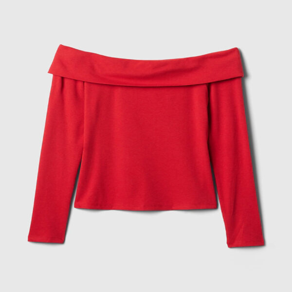 GAP Modern Rib Off-Shoulder Cropped Top - Imagen 6