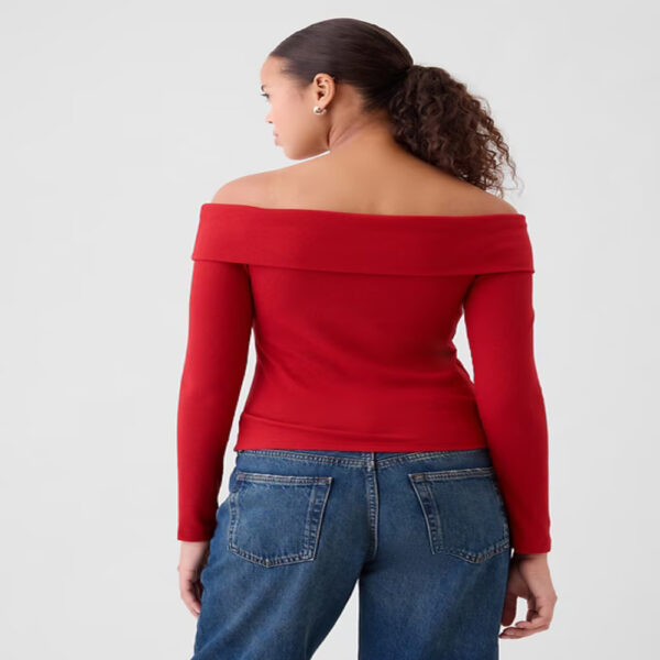 GAP Modern Rib Off-Shoulder Cropped Top - Imagen 10